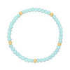 Ice Blue w Gold Ball Stretchy Facet Mila Bracelet