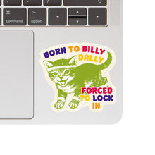 Dilly Dally Lock In Kitty Vinyl Sticker