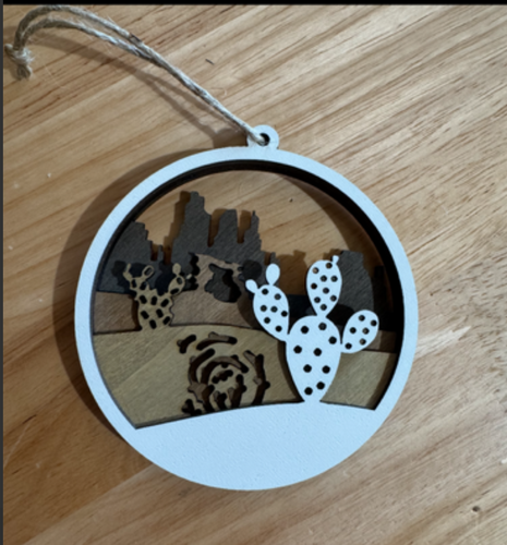 Prickly Pear Zion 3D Wood Ornament