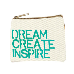 Dream Create Inspire Cotton Coin Purse
