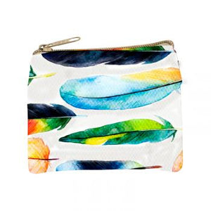 Colorful Feather Cotton Coin Purse