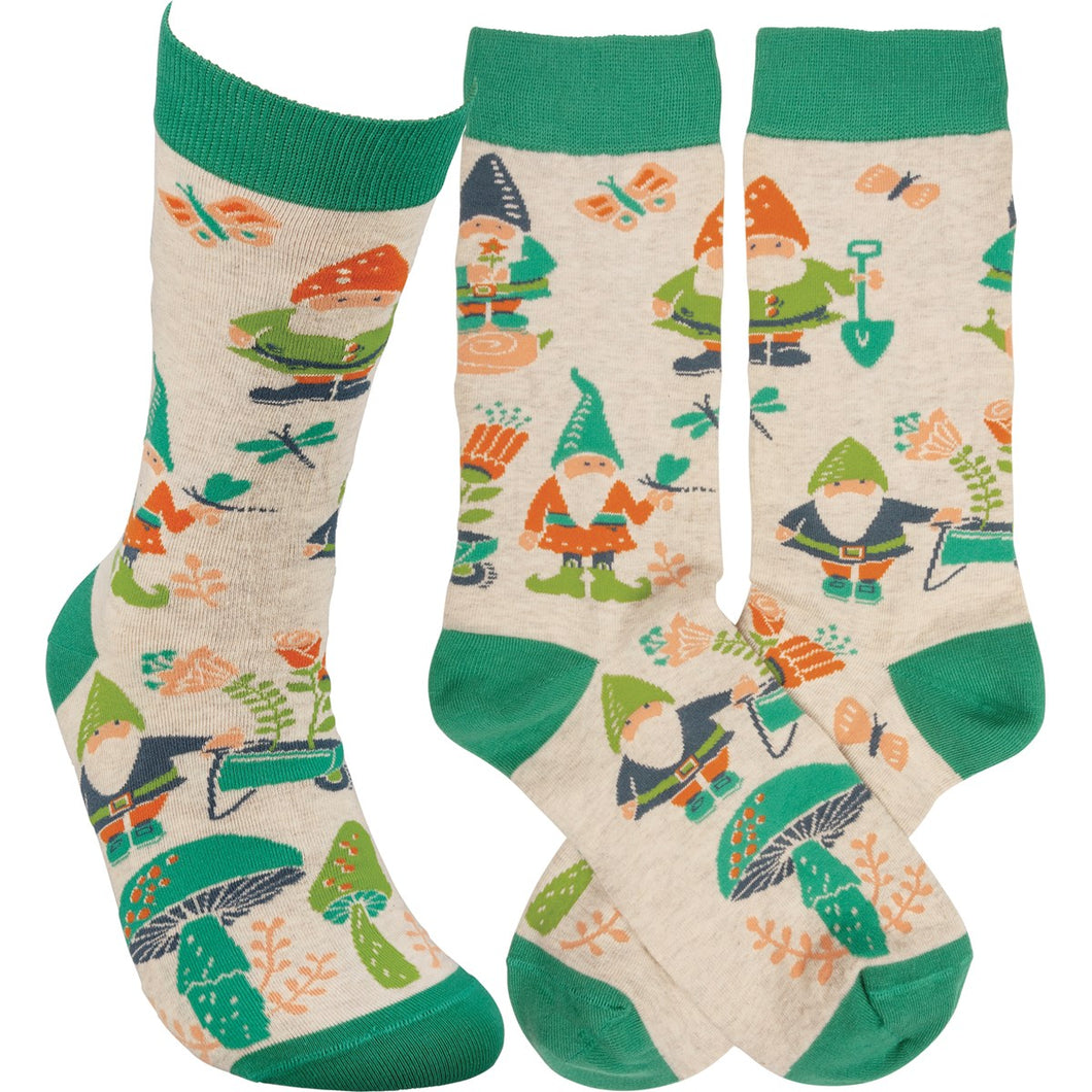 Garden Gnome Socks - Crew Socks