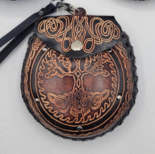 Tree Circle Leather Wristlet