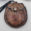 Tree Circle Leather Wristlet