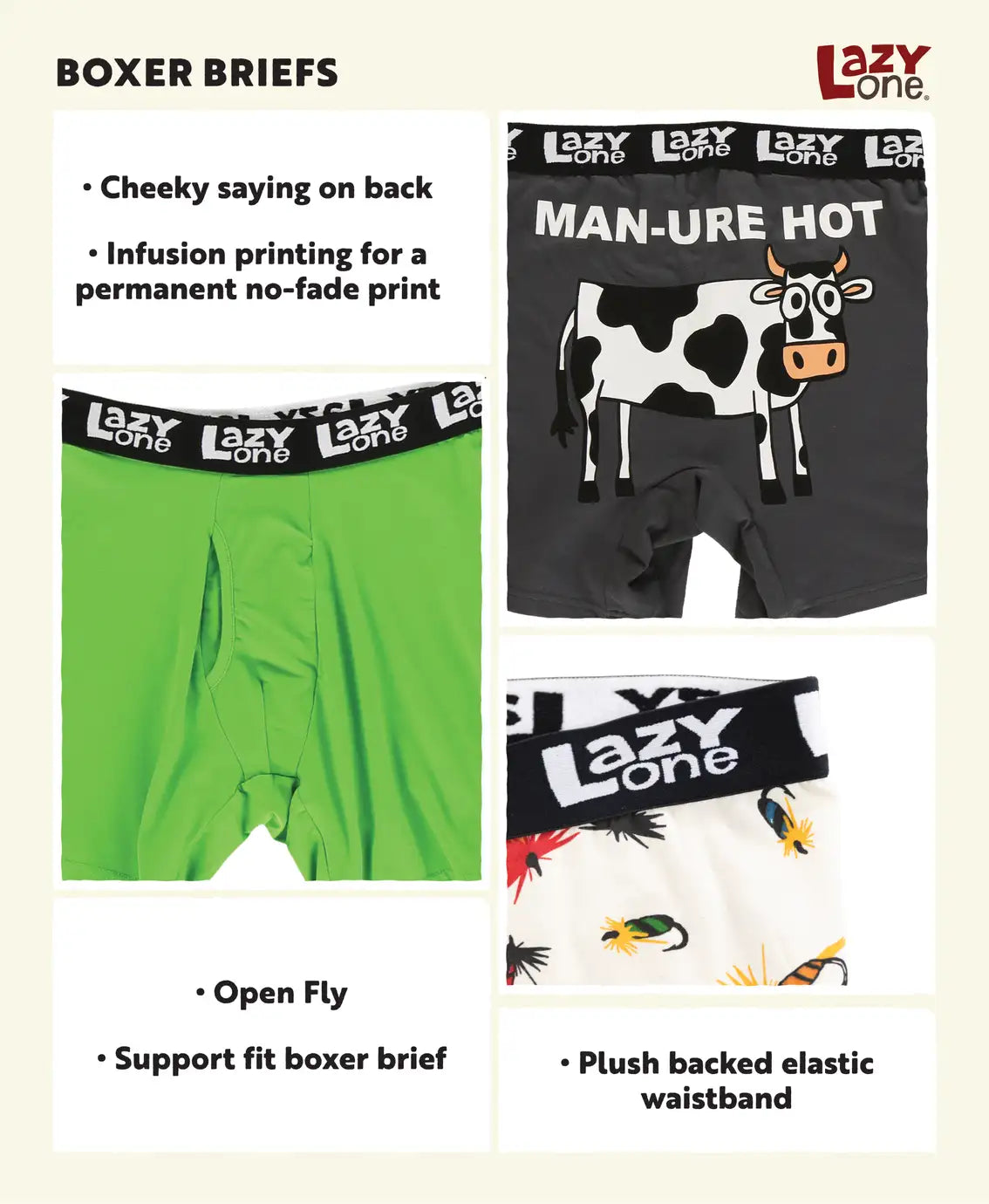 Lazy One Fly Fishing | Men's Boxer Briefs (S)
