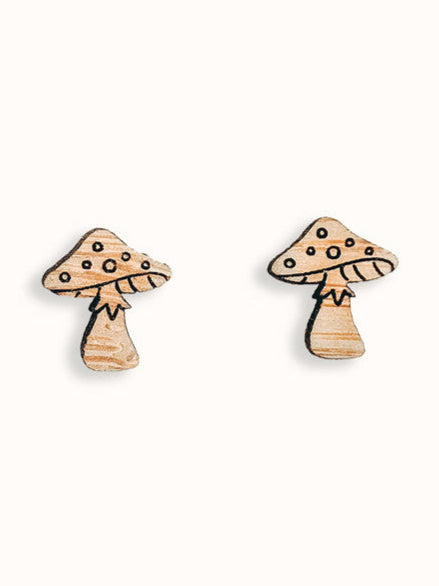 Mushroom Bamboo Earrings