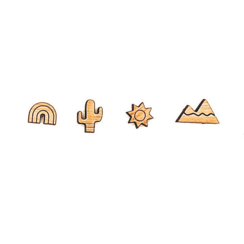 Rainbow, Cactus, Sun, & Mountain Nature Set
