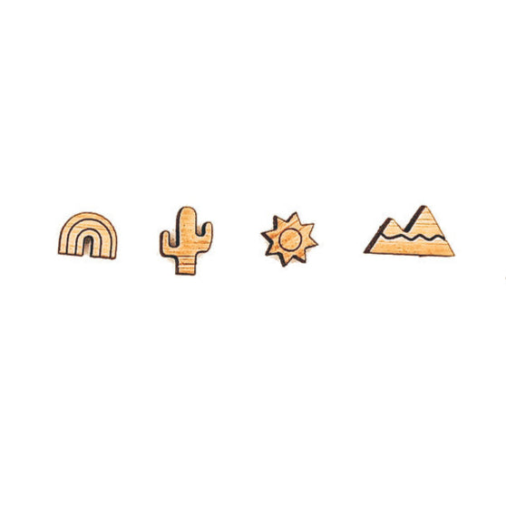 Rainbow, Cactus, Sun, & Mountain Nature Set