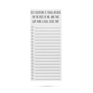 Self Discipline List Pad