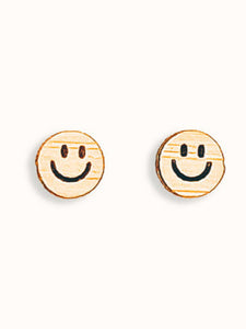 Mini Smiley Bamboo Earrings