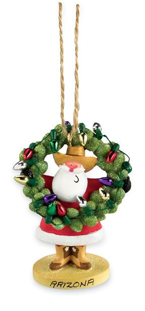 Santa Claus Cactus Wreath Ornament