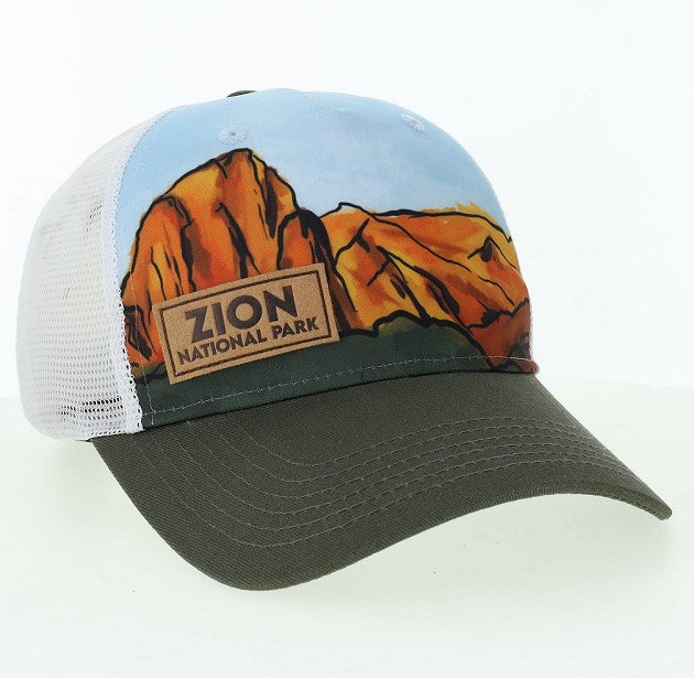 Zion Chalk Leather Patch Hat