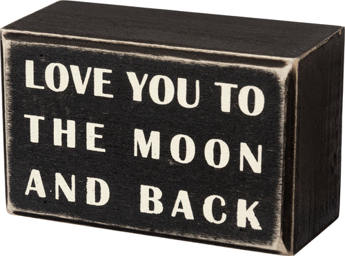 To The Moon Wood Box Sign