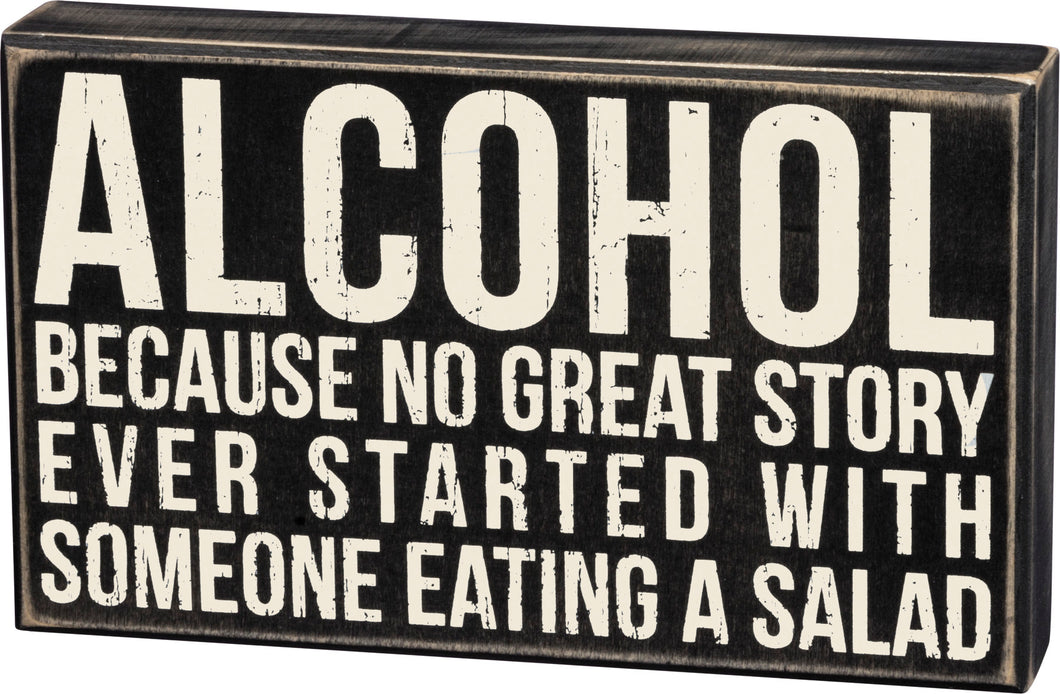 Alcohol Wood Box Sign