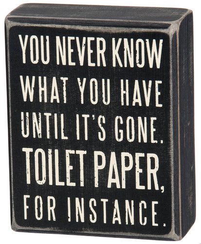 Toilet Paper Wood Box Sign