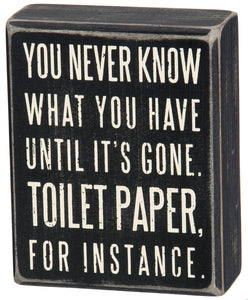 Toilet Paper Wood Box Sign