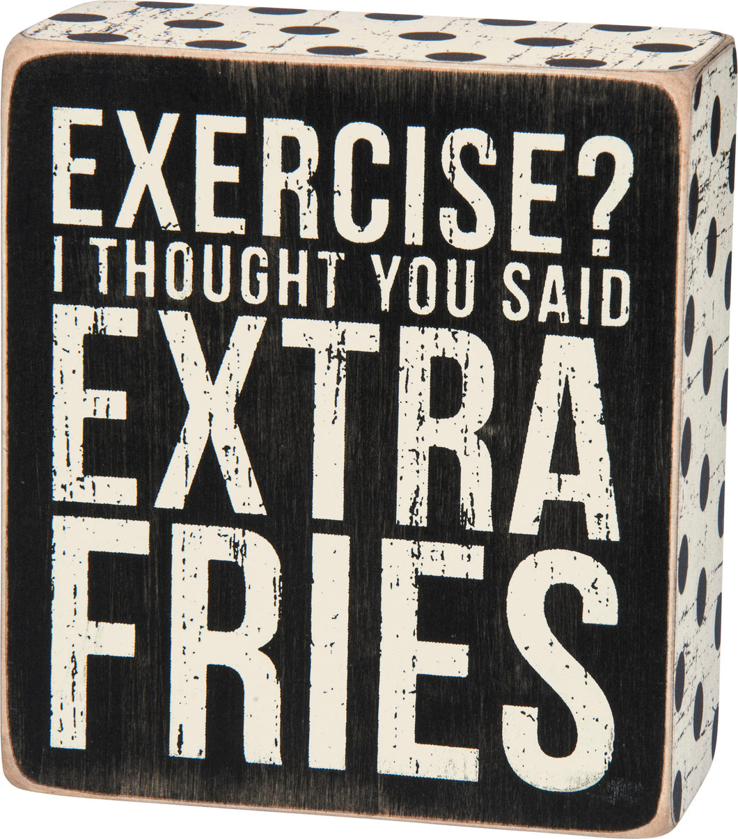 Extra Fries Wood Box Signs