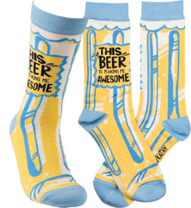 This Beer Is Making Me Awesome - Crew Socks