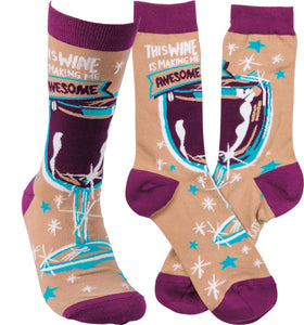This Wine Is Making Me Awesome - Crew Socks