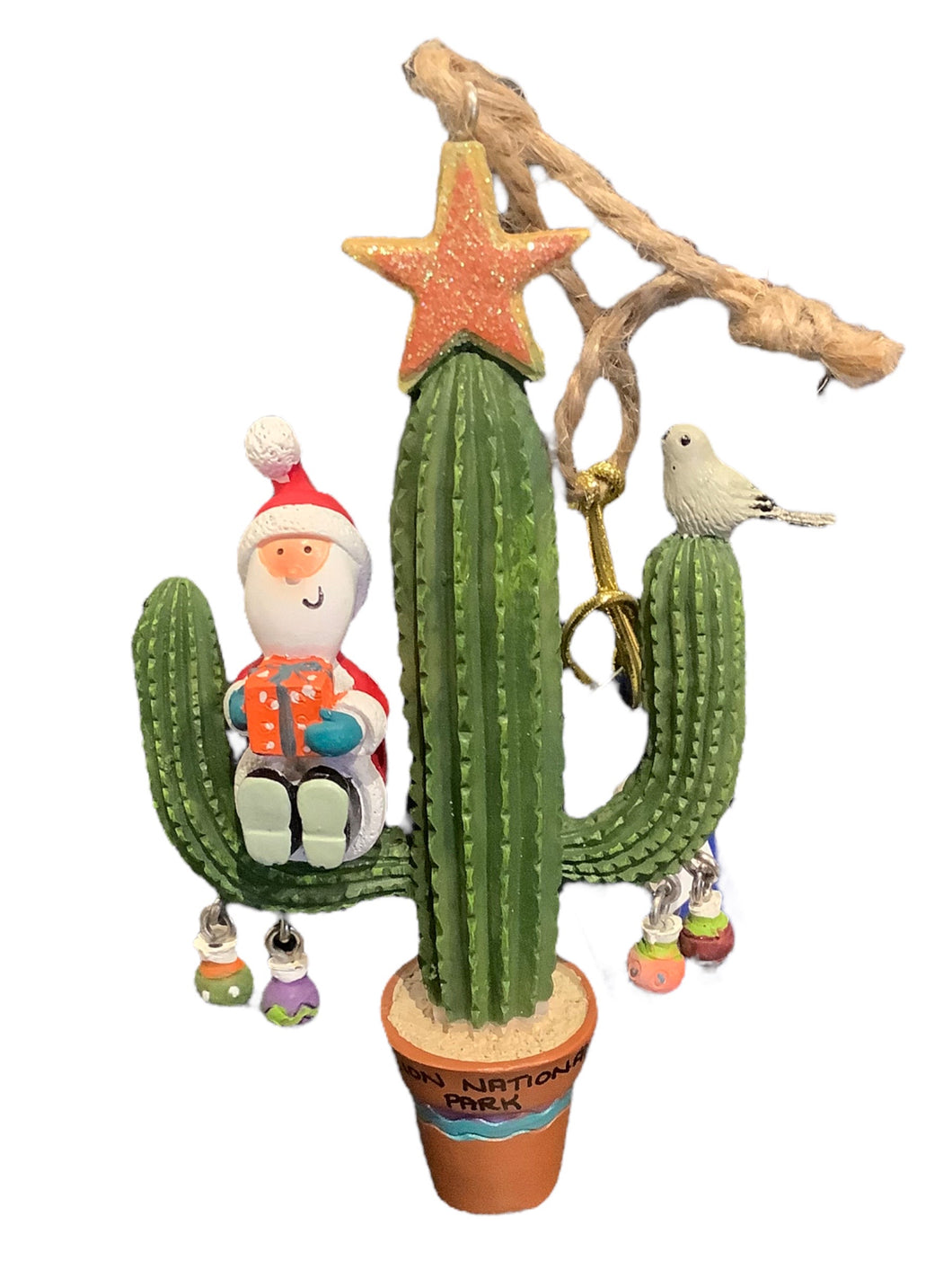 Santa on Cactus Zion Ornament