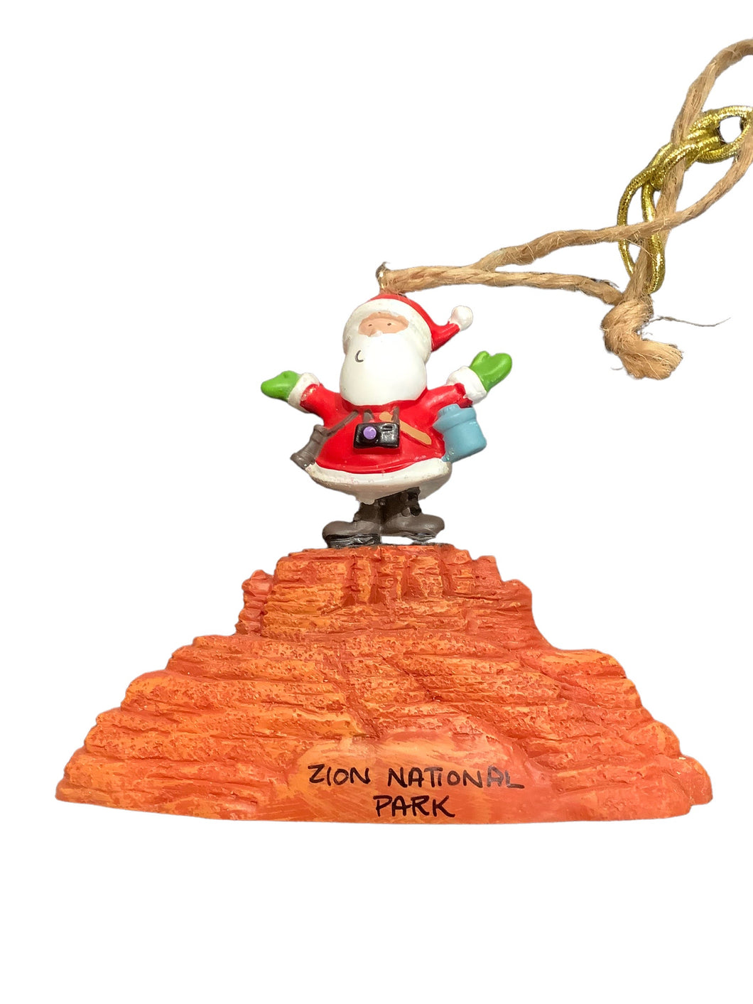 Santa On Red Rock Ornament