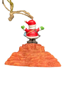 Santa On Red Rock Ornament