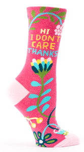 Hi, I Don't Care, Thanks - Women's Crew Socks