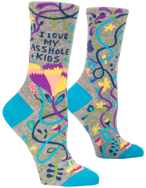 BlueQ 'I Heard You And I Don't Care' Funny Women's Crew Socks - Size 5-10, Cotton Blend, New With Tags