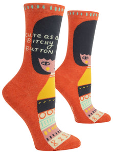 Cute as a B*itchy Button - Women's Crew Sock