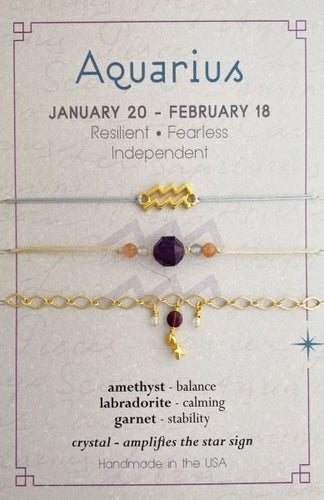 Aquarius Stackable Zodiac Bracelet*