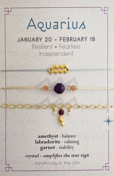 Aquarius Stackable Zodiac Bracelet