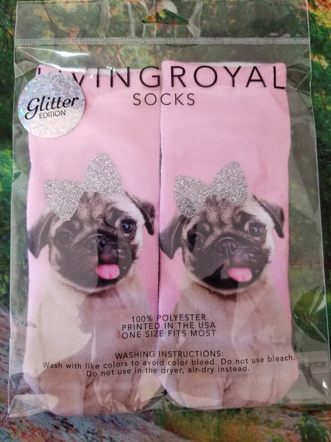 50% OFF SALE Pug with Bow - Ankle Socks